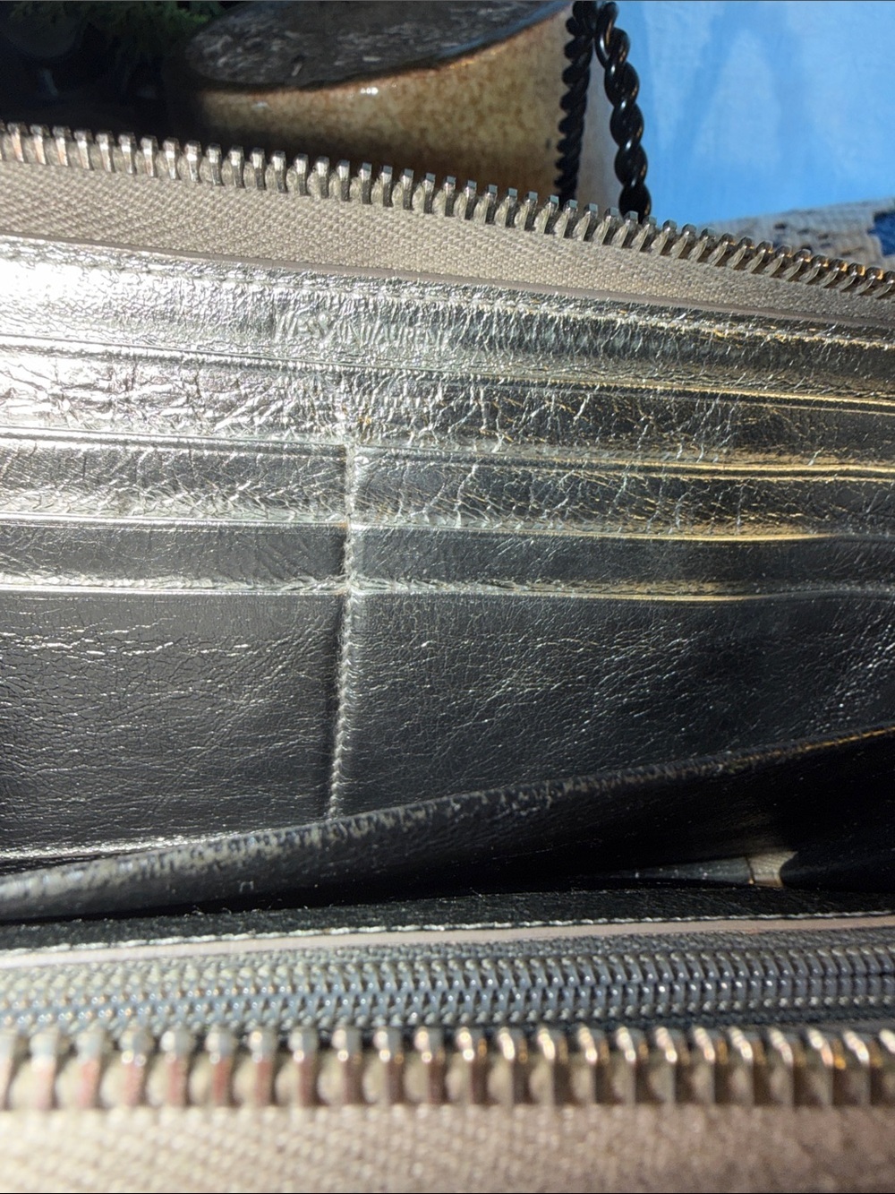 Vintage Yves Saint Laurent Zip-Around Wallet In Black Leather - Picture 10 of 16